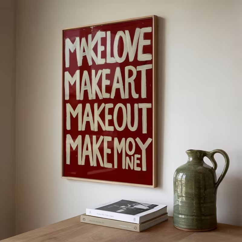 Cuadro moderno y retro hecho a - Interior Design Living Room reseña y precio