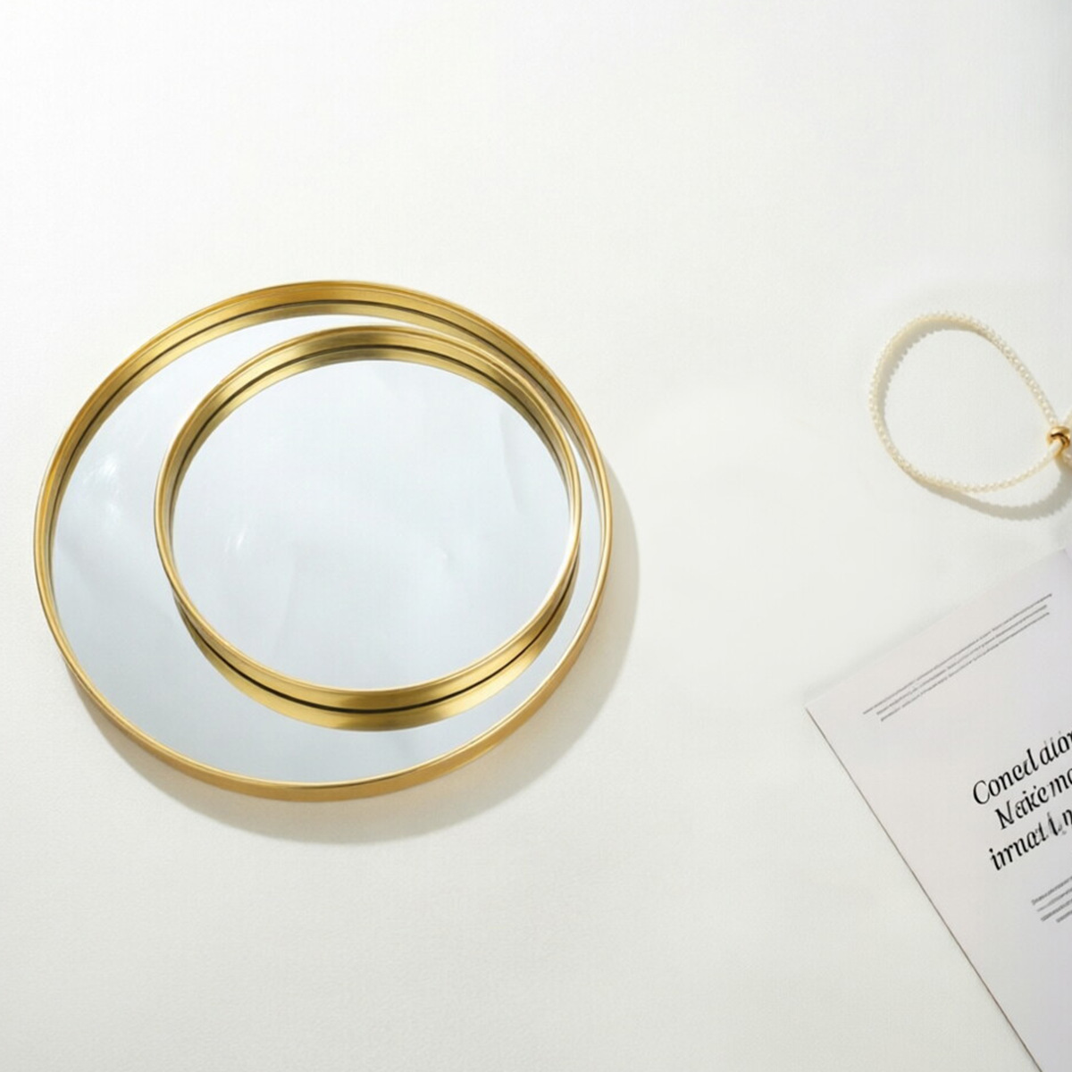 Bandeja Redonda Dorada con Esp - Decorative Mirror reseña y precio